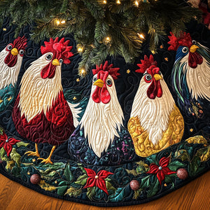 Cozy Cluckers Quilted Christmas Tree Skirt Exclusive Holiday Tree Skirt Gift for Families