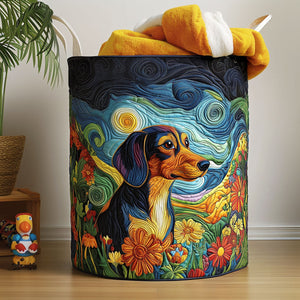 Doxie Dreams Quilted Laundry Basket Valentine’s Day Merch Gift