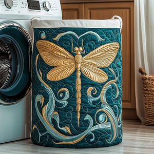 Dragonfly Charm Quilted Laundry Basket Merch For Couples