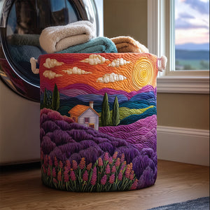 Dreamy Lavender Quilted Laundry Basket Perfect Gift For Apartment Living
