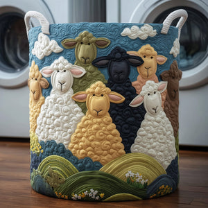 Dreamy Sheep Quilted Laundry Basket Birthday Merch Gift