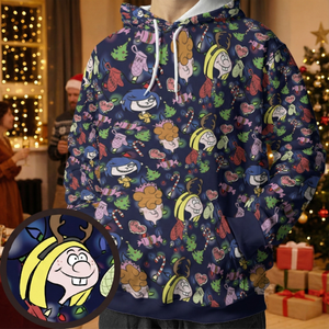 Retro Cartoon Holiday All-over Print Hoodie