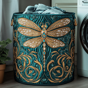 Elegant Dragonfly Quilted Laundry Basket Must-Have Laundry Essential