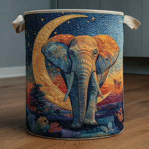 Elephant Whisper Quilted Laundry Basket New Year Merch Gift