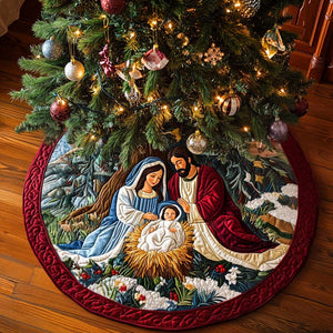 Eternal Grace Christmas Quilted Tree Skirt Lovely Gift Merch for a Festive Home