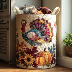 Feathers And Thanks Quilted Laundry Basket Perfect Gift For College Dorm