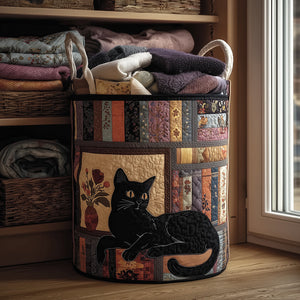 Feline Dreams Quilted Laundry Basket Best Gift For Him