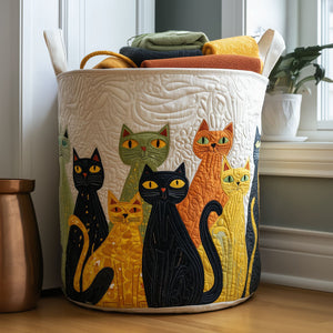 Feline Fancy Quilted Laundry Basket New Year Merch Gift