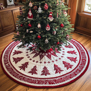 Festive Pines Christmas Quilted Tree Skirt Christmas Tree Skirt Gift That Brings Joy