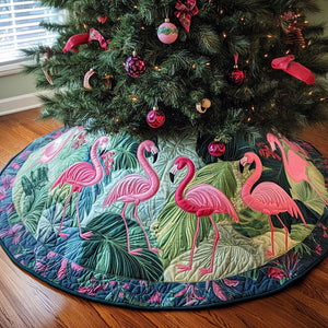 Flamingo Wonderland Quilted Christmas Tree Skirt Thoughtful Christmas Tree Skirt Gift Idea