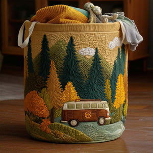 Forest Escape Quilted Laundry Basket Halloween Merch Gift