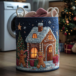 Ginger Joy Quilted Laundry Basket Holiday Season Merch
