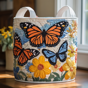 Golden Flutter Quilted Laundry Basket Birthday Merch Gift