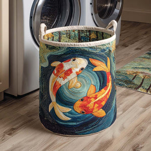 Harmony Swirl Koi Quilted Laundry Basket Mother’s Day Merch Gift