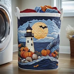 Haunted Lighthouse Quilted Laundry Basket Gift To Brighten Their Day