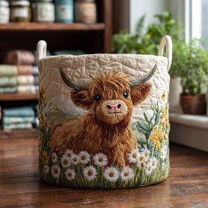 Highland Charm Quilted Laundry Basket Winter Merch Essentials
