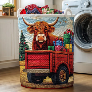 Highland Cow Quilted Laundry Basket Everyday Merch Choice