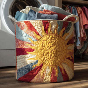 Hippie Sun Quilted Laundry Basket Creative Gift For Family