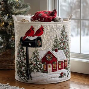 Holiday Cheer Quilted Laundry Basket Valentine’s Day Merch Gift