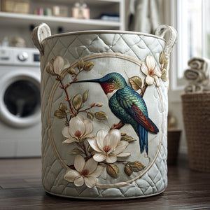 Hummingbird Lace Quilted Laundry Basket Merch For Friends