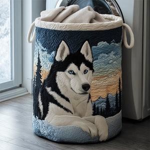 Husky Spirit Quilted Laundry Basket Top Choice For Housewarming Birthday Merch Gift