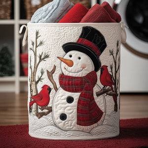 Jingle Snow Friend Quilted Laundry Basket Halloween Merch Gift