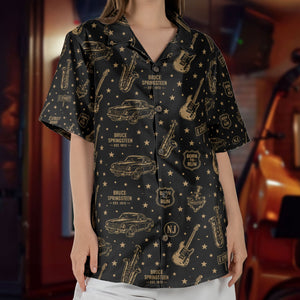 Bruce Springsteen Born to Run All-Over Print Hawaiian Shirt Retro Music Album Art Inspired Shirt
