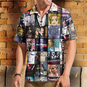 Madonna Album Collage Hawaiian Shirt Retro Music Album Art Inspired Shirt