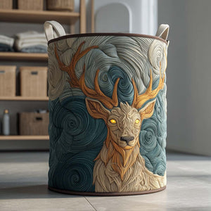 Majestic Mountain Stag Quilted Laundry Basket Thoughtful Housewarming Gift