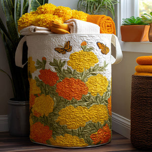 Marigold Mirage Quilted Laundry Basket Creative Gift For Family