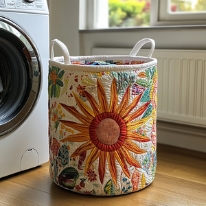 Meadow Sunburst Quilted Laundry Basket Anniversary Merch Gift