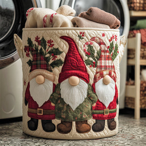 Merry Gnome Quilted Laundry Basket Perfect Gift For Your House