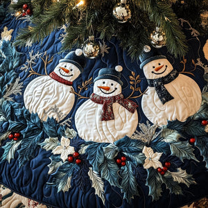 Merry Snow Quilted Christmas Tree Skirt Luxury Christmas Tree Skirt for Elegant Homes
