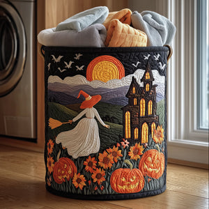 Midnight Witch Quilted Laundry Basket Everyday Merch Choice