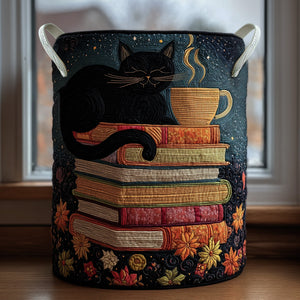 Moonlit Whiskers Quilted Laundry Basket Summer Merch Vibes