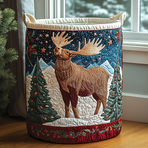 Moose Spirit Quilted Laundry Basket Valentine’s Day Merch Gift