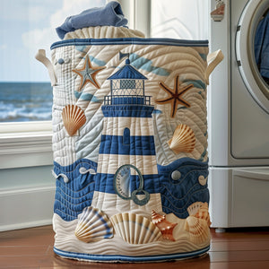 Nautical Lighthouse Quilted Laundry Basket Back To School Merch