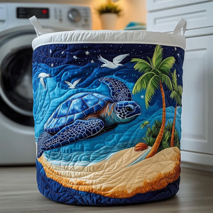 Night Turtle Quilted Laundry Basket Halloween Merch Gift