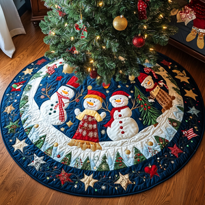 Noel Nostalgia Quilted Christmas Tree Skirt Luxury Christmas Tree Skirt for Elegant Homes