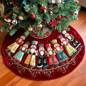 Nutcracker Holiday Harmony Quilted Christmas Tree Skirt Christmas Tree Skirt Gift That Brings Joy
