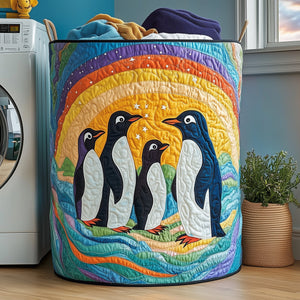 Penguin Heaven Quilted Laundry Basket Ideal Present For Newlyweds Birthday Merch Gift