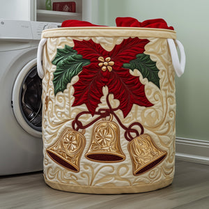 Poinsettia Quilted Laundry Basket Merch For Him