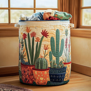 Prickly Charm Quilted Laundry Basket Valentine’s Day Merch Gift