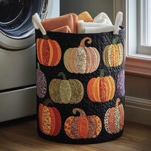 Pumpkin Joy Quilted Laundry Basket Merch For Him