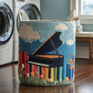 Rainbow Piano Quilted Laundry Basket Back To School Merch