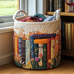 Rose Library Quilted Laundry Basket Merch For Family
