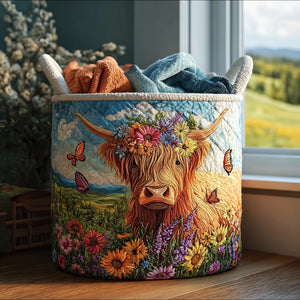 Rustic Highland Quilted Laundry Basket Valentine’s Day Merch Gift