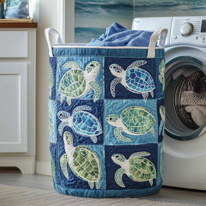 Sea Turtle Quilted Laundry Basket Father’s Day Merch Gift