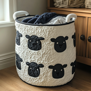 Sheep Meadow Quilted Laundry Basket Valentine’s Day Merch Gift