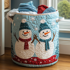 Snowman Wonder Quilted Laundry Basket Must-Have Laundry Essential